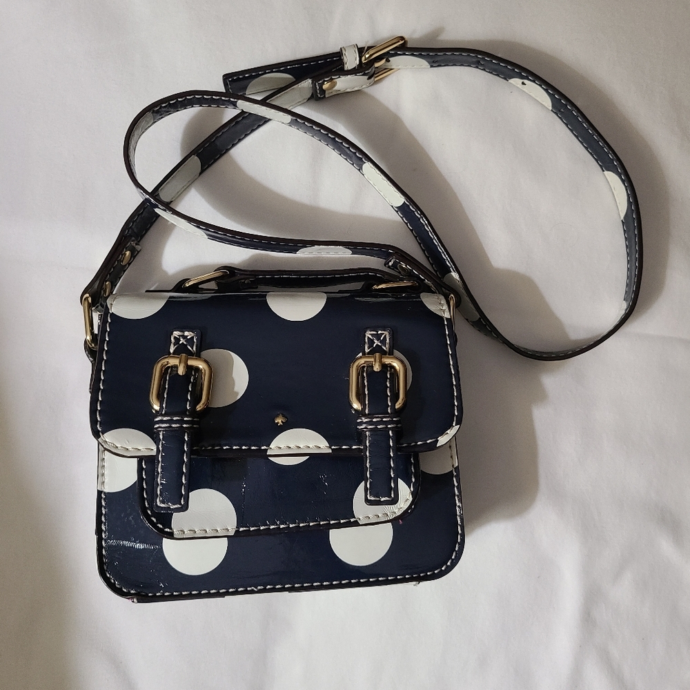 Kate Spade For Gap Kids Navy and White Polka Dot Crossbody Bag - Picture 14 of 14